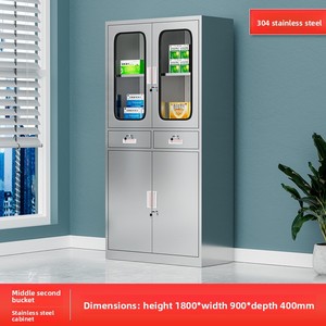 <span class=keywords><strong>Armoire</strong></span> d'hôpital en acier inoxydable 304, design moderne, pour usage médical en clinique, distribution stérile et stockage en couches, origine Chine - Product Image 6