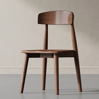 Chaise de salle à manger en bois massif nordique, revêtement en cuir, design moderne simple et luxueux pour la maison, l'hôtel, le restaurant, bois naturel