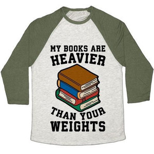 My Books Are Heavier Than Your <b>Weights</b> Unisex Tri-Blend Baseball Tee - Product Image 4
