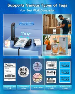 Aimo เครื่องพิมพ์ฉลากแบบพกพาขนาดเล็กลายฟันสีฟ้า2410BT เครื่องพิมพ์ฉลากบาร์โค้ดจัดส่งสินค้ามาใหม่ - Product Image 4