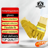 Gants de pompier en cuir ignifuge EN659, résistants au feu, imperméables, en aramide, pour les secours d'urgence et la sécurité