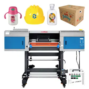 Máquina de impresión DTF UV de fábrica, impresora de etiquetas adhesivas con barniz, multifunción, para funda de teléfono, AB, LED, UV, cama plana, DTF