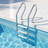 Échelle de piscine en acier inoxydable Huaxi SF avec main courante de qualité 316, 2-5/4 marches, équipement de sécurité pour piscine
