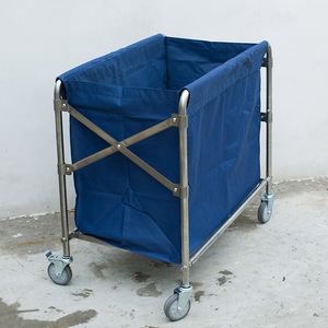 Carrello Pieghevole in Acciaio Inossidabile con Cesto Superiore Aperto, Separazione Asciutto/Bagnato, Ruote Universali per <span class=keywords><strong>Camere</strong></span> d'Albergo e Lavanderia - Product Image 3