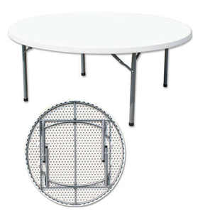 Mesa Redonda Plegable de Plástico Y160 para Banquetes, Mesa Redonda Giratoria para Restaurante para 8 Personas, Mesas Redondas para Bodas de Uso en Exteriores - Product Image 1