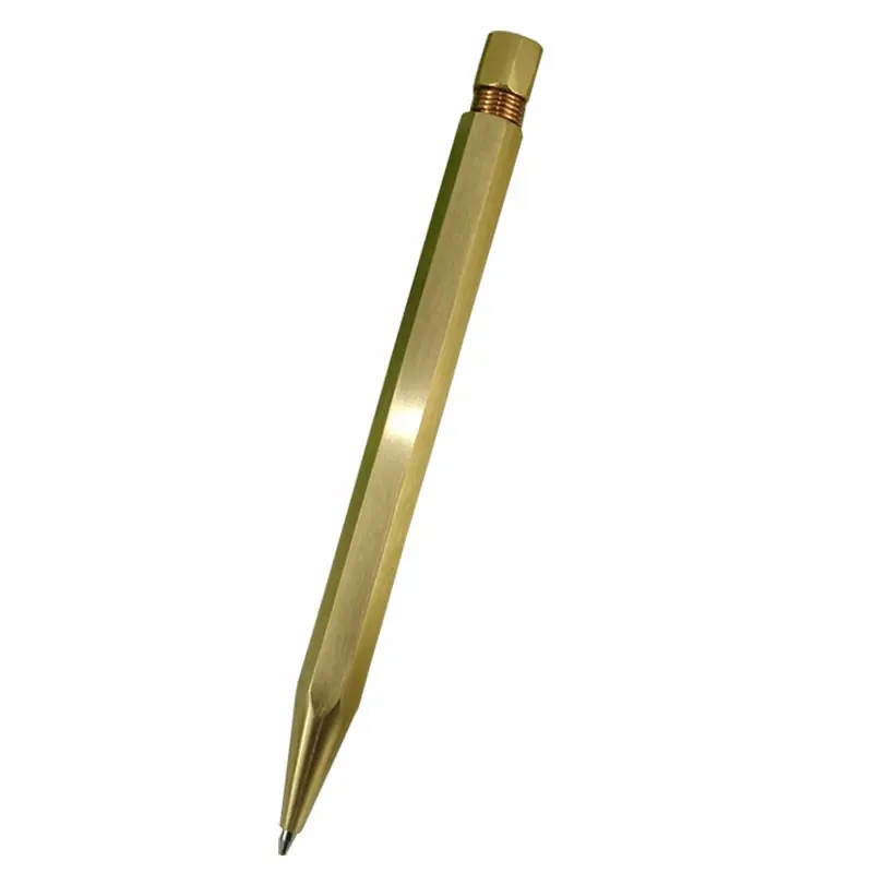 ACME 46g Metal pesado bolígrafo antiguo clásico negocio de papelería de instrumentos de escritura de regalo giro hexagonal latón <span class=keywords><strong>pluma</strong></span>
