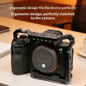 Cage pour appareil photo A7m4, compatible <span class=keywords><strong>A7R5</strong></span> A7M3, conception originale brevetée, accessoires verticaux pour photographie et streaming en direct - Product Image 2