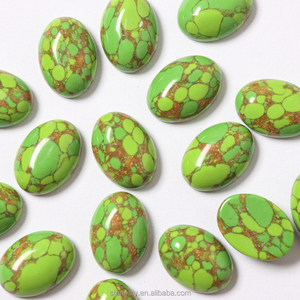 Ховлит драгоценный камень Золотая линия Зеленый Бирюзовый бисер 13x18 мм зеленый кабошон овальный плоский задний свободный бисер аксессуары ручной работы - Product Image 1