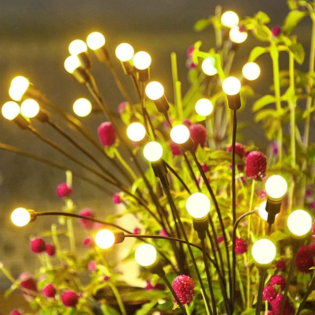IP44 IP65 Waterproof Sun-Powered Firefly Solar Garden Light 70cm Pathway with 6 8 10 LED Landscape Patios Lawns Weddings Parties