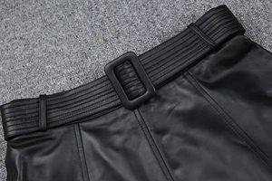 New Arrival Pleated leather skirts for <b>women</b> Elegant Brown A-Line <b>women's</b> midi skirt Office Casual Daily Wear <b>women</b> formal skirt - Product Image 5