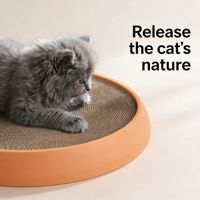 Arbre à chat intelligent avec griffoir en carton et lit en bois, design durable à 2 niveaux, base antidérapante résistante à l'usure, planche à gratter pour chat