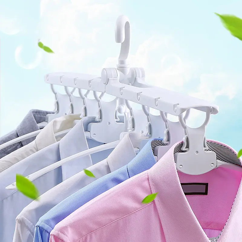 Multi-function Hanger Storage Artifact Magic Multi-Layer Folding Drying Rack clothes hanger plastic