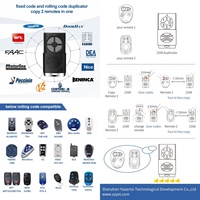 YET2168 Télécommande sans fil 433.92/315MHz pour porte de garage ABS bouton RF porte-clés