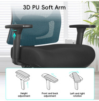 Chaise de bureau ergonomique de haute qualité, pivotante, réglable, inclinable, en maille, pour le travail, vente en gros, Silla