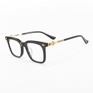 Luxuriöse Herren-Partybrille, Exquisite Handgefertigte Hochwertige Eckige Brillenfassung mit Diamantbesatz, Modische Klassische Solide Brille - Product Image 1