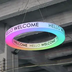 Personalização Nova Tendência Outdoor Creative Neon Light Billboard Decoração Led Circular Anel Gradiente Neon Light