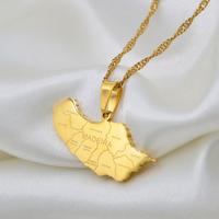 Collier avec pendentif carte de Madère avec noms des villes, bijoux Inspire, carte de Madère Portugal, collier avec breloque, acier plaqué or 18 carats