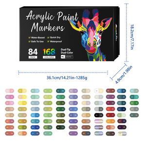 Hot Sale Kids Art Marker <b>Set</b> Dual Tip Two-Color Acrylic Brush Graffiti Marker Pen - Product Image 2