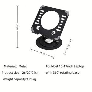 Support ergonomique pliable pour ordinateur portable et tablette, en métal robuste et durable, avec dossier creux, réglable à 360 degrés, pour usage au bureau et à domicile - Product Image 6