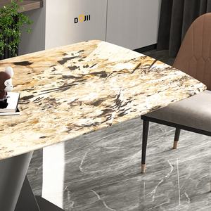 Bàn ăn hiện đại cho 20 chỗ ngồi trong nhà bàn ăn thiết lập với đá cẩm thạch đầu 6 chỗ ngồi bàn ăn của 7 mảnh thiết kế nhiệt đới - Product Image 3