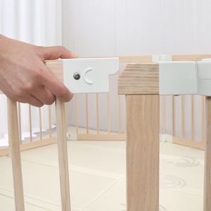 बच्चे के खेल इनडोर सुरक्षा बाड़ बड़े खेल गतिविधि क्षेत्र लकड़ी के फोल्डेबल प्लेपेन यार्ड बच्चों के लिए फर्नीचर - Product Image 3