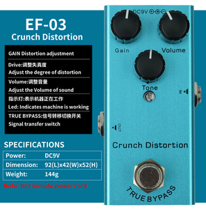 Crunch méo hiệu ứng guitar điện đơn vị Mười hiệu ứng méo/quá tải/trì hoãn/điệp khúc/giả lập Run 03 - Product Image 4