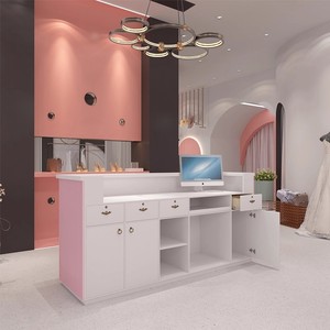 Muebles de Oficina en Oferta, Juego de Escritorios Rosados, Oficina, Scrivania, Recepción, Mostrador de Recepción Moderno, Salón de Belleza - Product Image 3