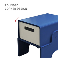Tabouret à double paroi en ABS avec tiroir coulissant, empilable pour le rangement ou la plateforme de chœur, base antidérapante