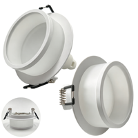 Cadre de downlight GU10 MR16 en aluminium pour module LED, support encastré pour spot, boîtier en plastique transparent givré IP44, design moderne