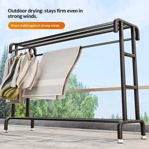 Porte-vêtements robuste à double tringle, <span class=keywords><strong>support</strong></span> de présentation en métal, organisateur de placard, étagère <span class=keywords><strong>pour</strong></span> chambre et salon - Product Image 4