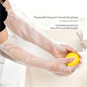 <span class=keywords><strong>Gants</strong></span> de sécurité jetables CPE extra-longs de 50 cm, épaissis, imperméables et résistants à l'huile, pour la vaisselle et la maison, à couverture complète du bras - Product Image 3