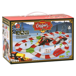 262Pcs Cổ Điển <span class=keywords><strong>Train</strong></span> Giáng Sinh Khe Cắm Đồ Chơi <span class=keywords><strong>Train</strong></span> Pin Hoạt Động Động Cơ Linh Hoạt Lắp Ráp Tự Làm Đồ Chơi - Product Image 3
