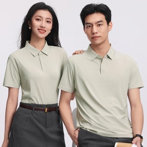 Nylon Short Sleeve Polo Shirt Moisture Wicking Loose Fit Summer Workwear Corporate Uniform Khaki Olive Green Navy Blue - Product Image 5
