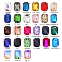 QIAO 8-25mm 23 couleurs perceuse à griffes cristal verre octogonal Pointback Rectangle strass pour bijoux vêtement accessoires de couture