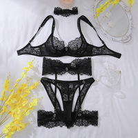 Pakaian Dalam Wanita Seksi Lace Lingerie, Panty Transparan, Perlengkapan Perawatan Kulit, Set Bra dan Panty Seksi, Erotis, Intim 0798
