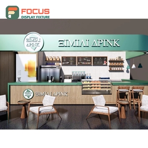 Étagère de présentation créative pour produits café, finition placage chêne, étagère à condiments, présentoir de café pour vitrine - Product Image 5