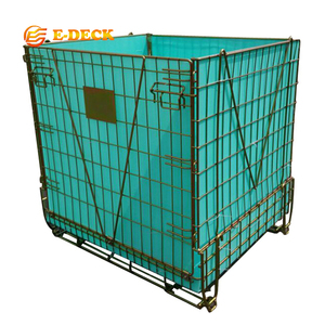 صندوق شبكي معدني مجلفن قابل للطي والتكديس لزجاجات البلاستيك - Product Image 2