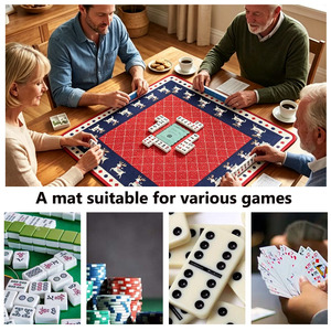 <span class=keywords><strong>Tapis</strong></span> de table de mahjong fabriqué à la machine, design floral moderne, antidérapant, pour jeux de cartes et de société, écologique et durable - Product Image 4