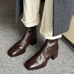 Botas de Nieve Modernas y Versátiles hasta la Pantorrilla para Mujer, Botas de Tacón Alto con Forro de Piel para Otoño e Invierno - Product Image 4