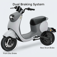 Moto électrique longue portée avec batterie au lithium 48V, étanche IP65, 400W, avec frein à disque, autonomie de 70 km, vitesse de 45 km/h, pour adultes