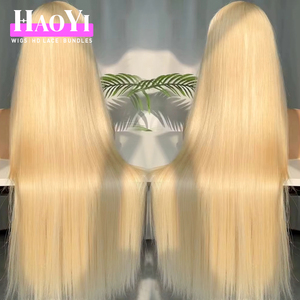 Perruque en cheveux humains blonds 613 en gros, perruque complète en dentelle de cheveux vierges 613 de 30 à 40 pouces, perruques complètes en dentelle de cheveux humains lisses et soyeux - Product Image 2