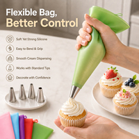 DIY Kuchen Dekoration Tool Cookie Cream Piping Doppel gebäck Silikon PTU Wieder verwendbarer Spritz beutel