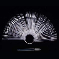 En gros 50 pièces/ensemble forme d'éventail tête pointue ongles nuancier couverture complète faux ongles conseils Nail Art nuancier affichage