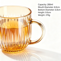 Set Enam Gelas Kaca Gaya Zunni 280ml dengan Desain Vertikal Tiup Manual dalam Warna Bening dan Amber untuk Bar Rumah & Hadiah