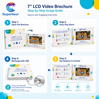 Superlieur A5 7 pouces HD LCD écran vierge noir brochure vidéo numérique pour la publicité carte de voeux livre mariage vidéographie