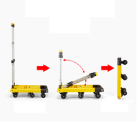 Carrito de mano de plástico plegable, carrito de mano portátil con 6 ruedas