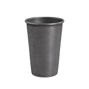 Logo personalizzato Retro argento opaco 304 acciaio inossidabile tazza di caffè stile industriale 200ml ristorante boccale di birra da campeggio tazze da Picnic - Product Image 6