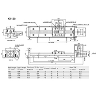 Actuador Lineal HIWIN KK130 Ejes X Y Z, Actuador Lineal CNC Accionado por Tornillo de Bolas KK40 KK50 KK86 KK130 KK100