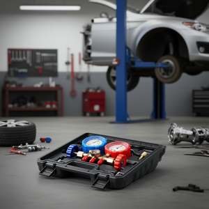 Juego de manómetros de 3 vías para aire acondicionado con mangueras de 5 pies para R134A, R22, R12, R502 para carga de freón en automóviles. - Product Image 2