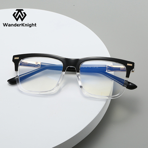 Nouvelles montures de lunettes pour hommes avec logo personnalisé, vente en gros, montures TR de haute qualité, lunettes noires, lunettes carrées de <span class=keywords><strong>luxe</strong></span>, mode, 84007 - Product Image 3